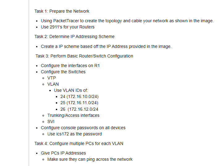 Using PacketTracer to create the topology and cable your network as shown