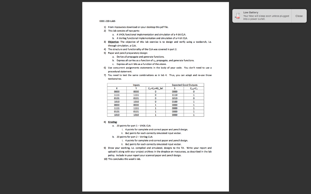 Low Battery Your Mac will sleep soon unless plugged Close into