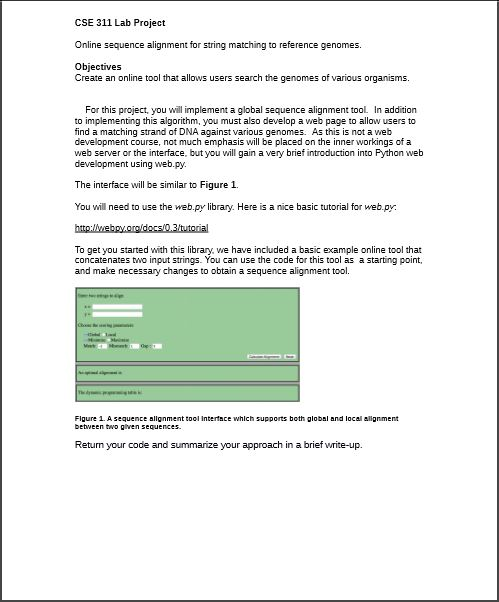  This is in Pyton. Implement Local and Global sequence alignment that