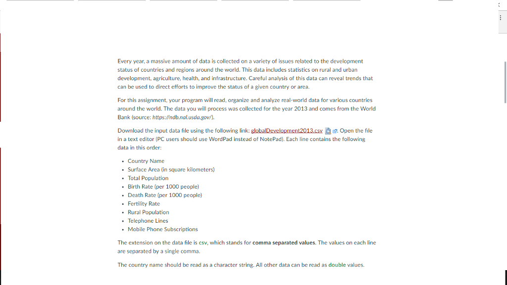 DATA Every year, a massive amount of data is collected on