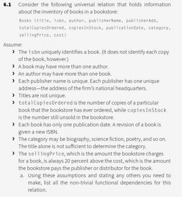 b) What are the candidate keys for this relation? Identify the
