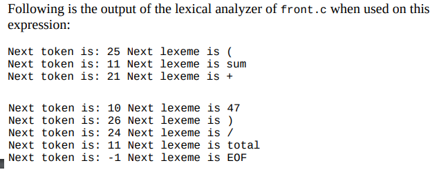 should receive an input (for example sum + 56/total) and give the