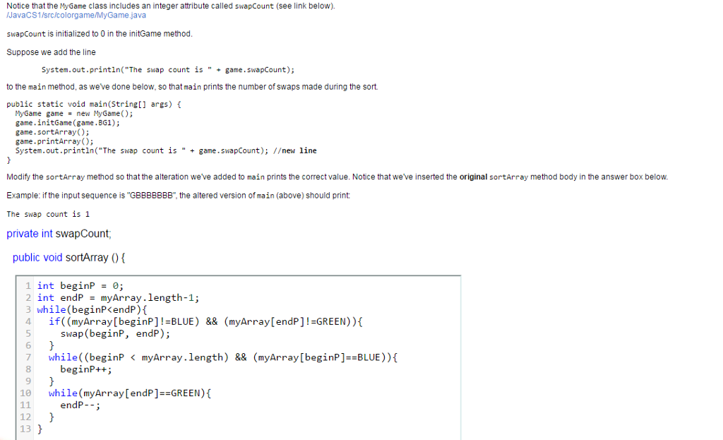  /** * Title: Blue-Green Game * Description: This application takes a
