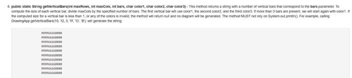  (Java Eclipse) Question Expected Results: pubGetVertBars1 pubGetVertBars2 pubGetVertBars3 (Method should compute