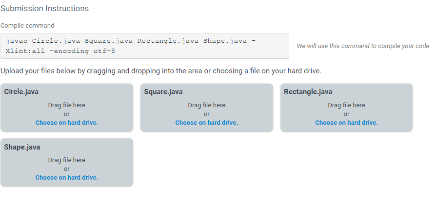 hey, how would i go about coding this? Submission Instructions Compile command