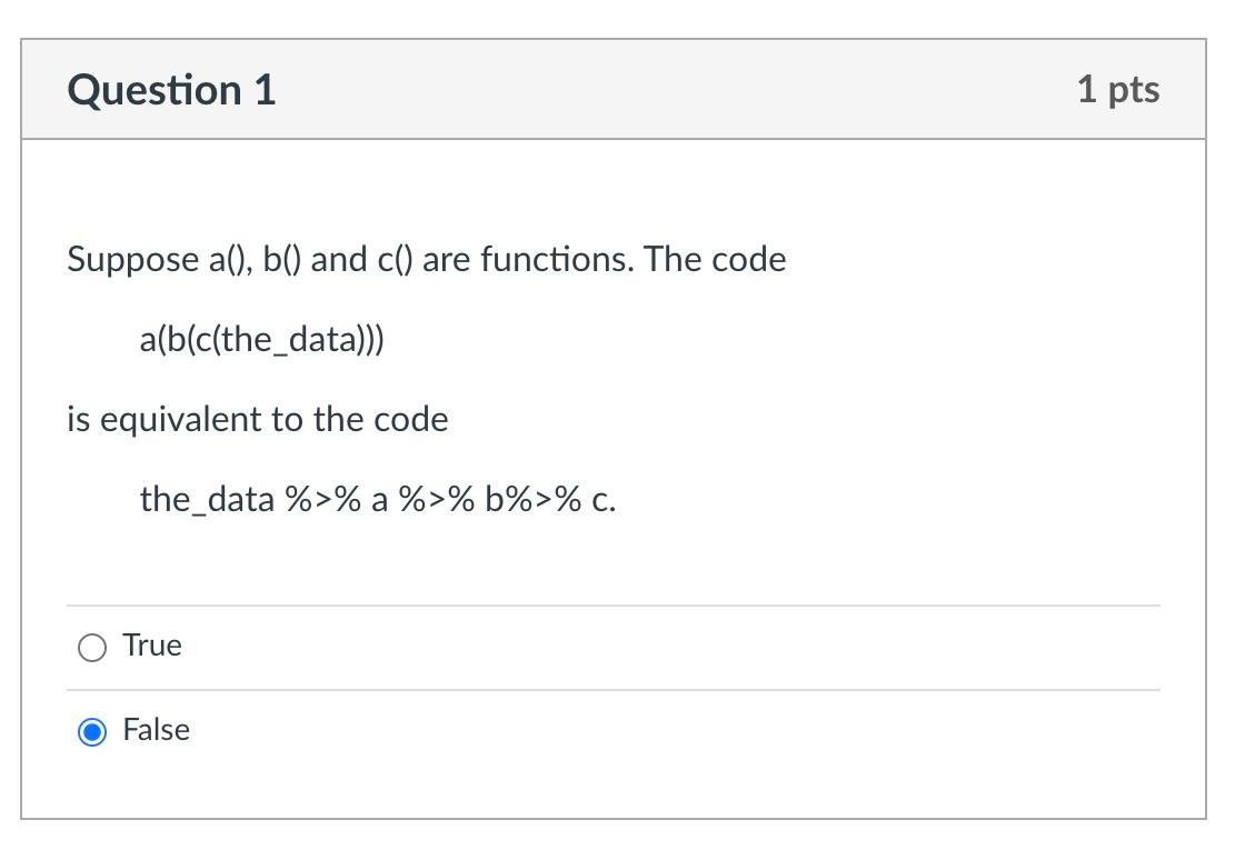 This question is about R programming. Question 1 1 pts Suppose al),