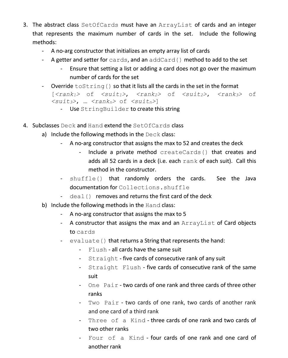 diagram: > SetOfCards Card # cards # max - suit - rank