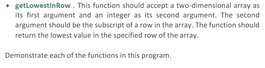 int); int main() { const int ROWS = 4; int testArray[ROWS][COLS] =