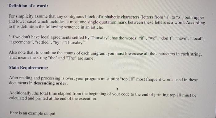 the words. add clock to see how long the code runs for