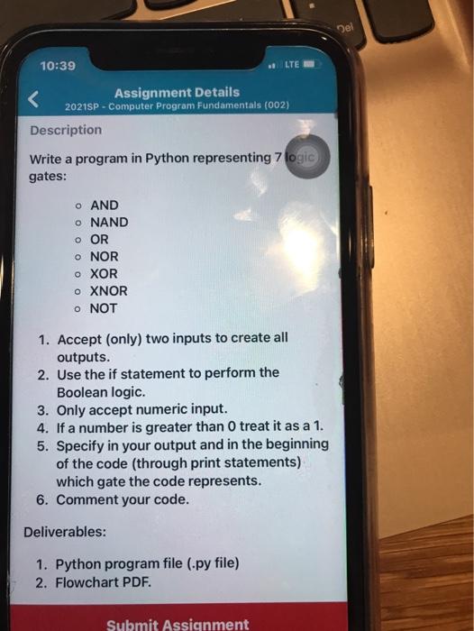  Del 10:39 LTE Assignment Details 2021SP - Computer Program Fundamentals (002)