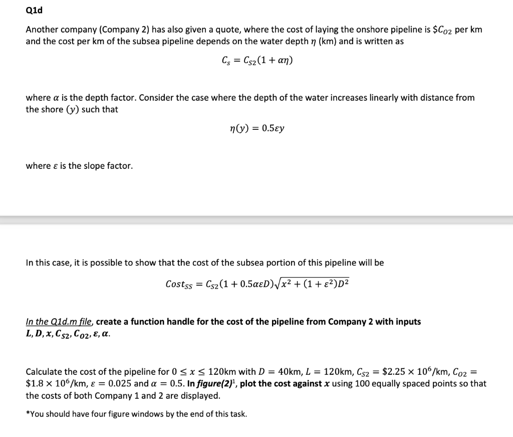 determine the distance x where the costs from Company 1 and Company