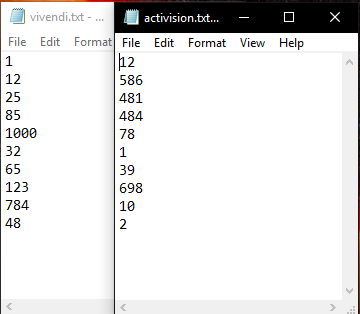Python - I need to read two text files into a single
