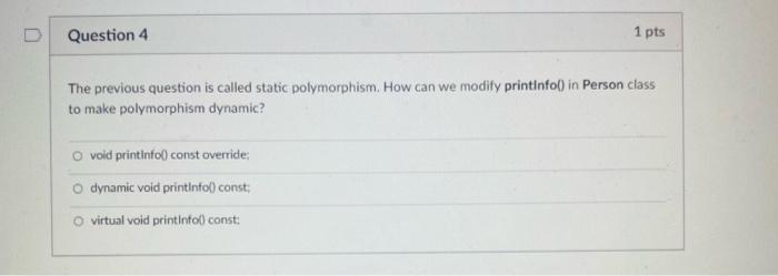 this->name = name; 1 string Person::getName() const { return name: 1 void