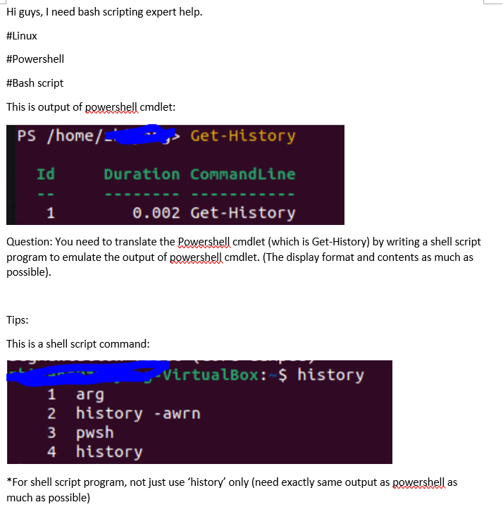  Hi guys, I need bash scripting expert help. #Linux #Powershell #Bash