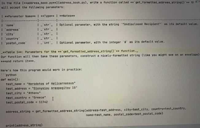  in python please Please show all steps In the file [**address