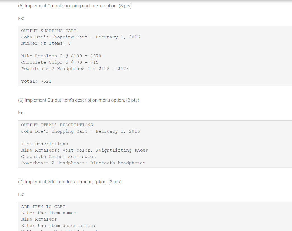 of me to do as well as my code and its errors: