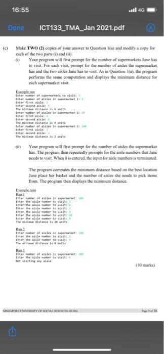 Answer all questions. (Total 100 marks) Question (a) Suppose Jane gets her