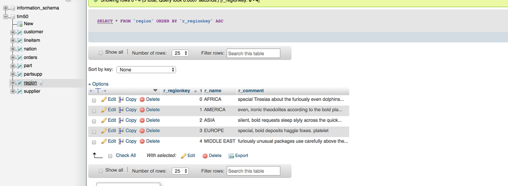 database below: c custkey c name SUM(lineitem.l quantity) o DATE n name