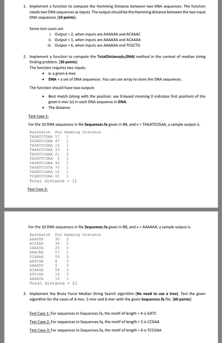  C++ please 1. Implement a function to compute the Hamming Distance