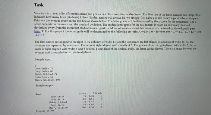 need help please java language Task Your task is to read a