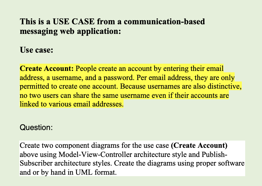  This is a USE CASE from a communication-based messaging web application: