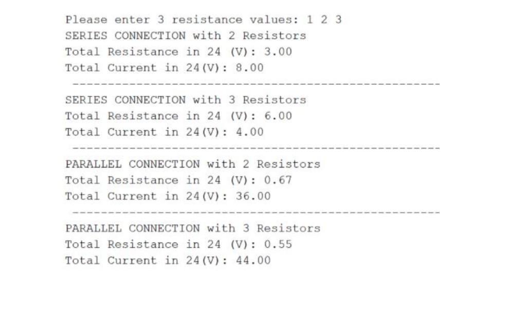 class CIRCUIT with the following public attributes: total resistance, total voltage and
