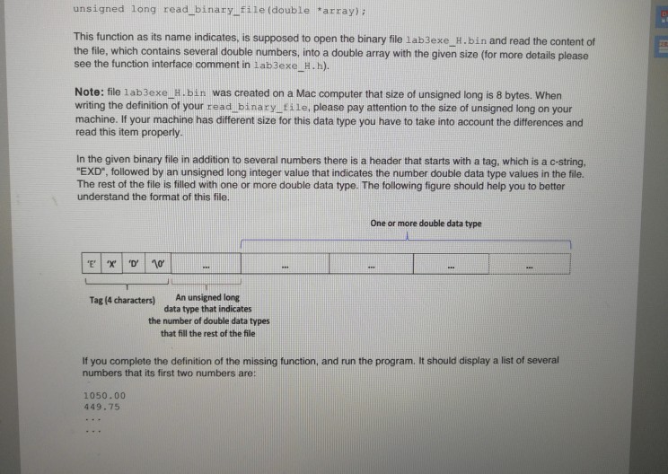 can with answers?Thanks a lot. Exercise H: Reading from a Binary File