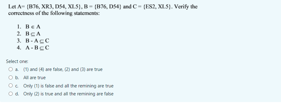 2, 3). Which of the following statement is true? 1. P(A) =