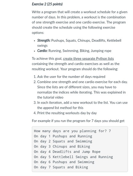  Exercise 2 (25 points) Write a program that will create a