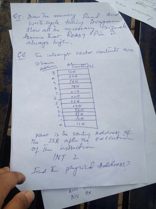  solve Q6 only Draw the memory Read and write cycle timing