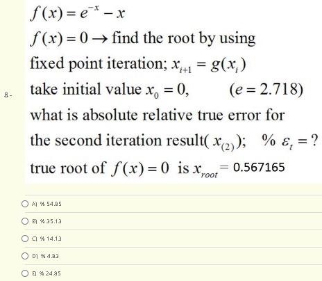  Subject is : numrical analysis .. f(x)= *- x f(x) =