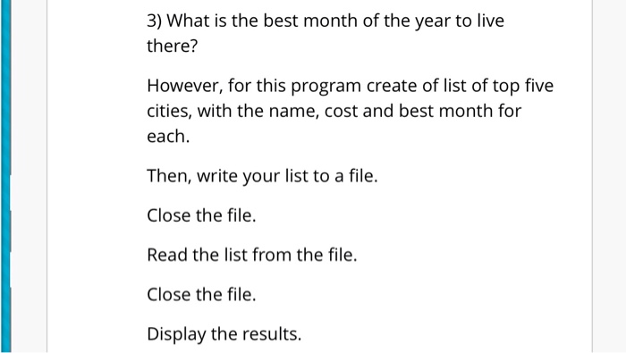 class exercise Five Create a program that asks you three questions: 1)