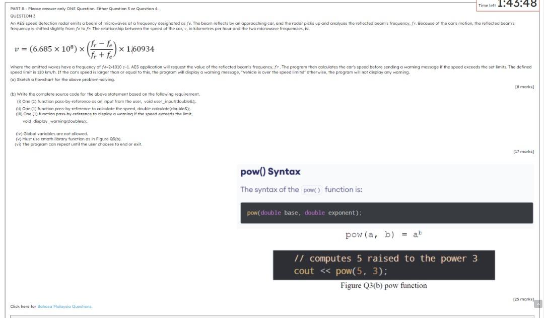  PLEASE DO URGENTLY!!! PART 3 - Please answer only ONE Question