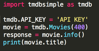 I'm doing an assignment (creating an online search) using Python and TMDB