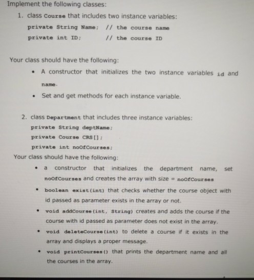  please help me in Java programming in simple sol. Implement the