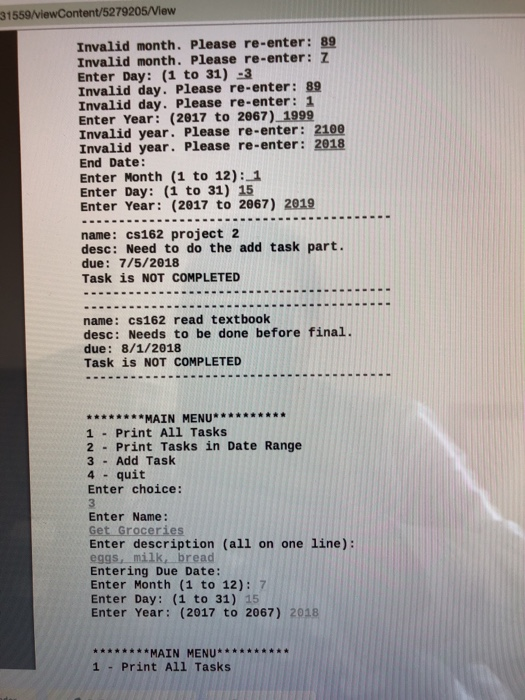 . Create and use Task struct. You must have enough function in