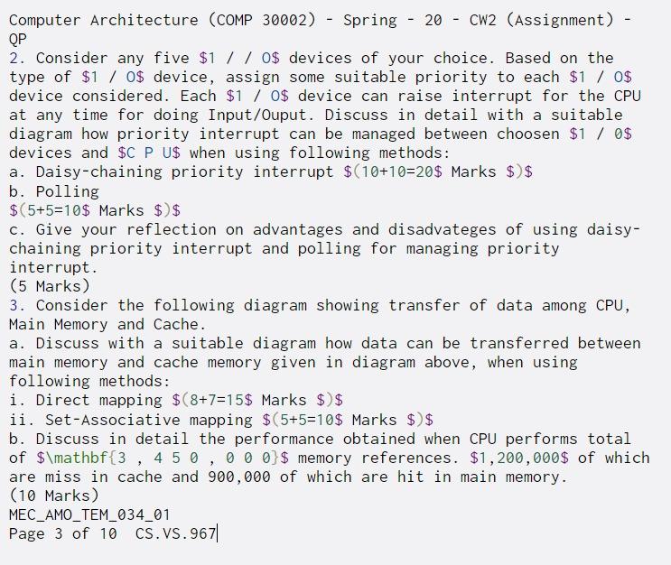 Computer Architecture (COMP 30002) - Spring - 20 - CW2 (Assignment)
