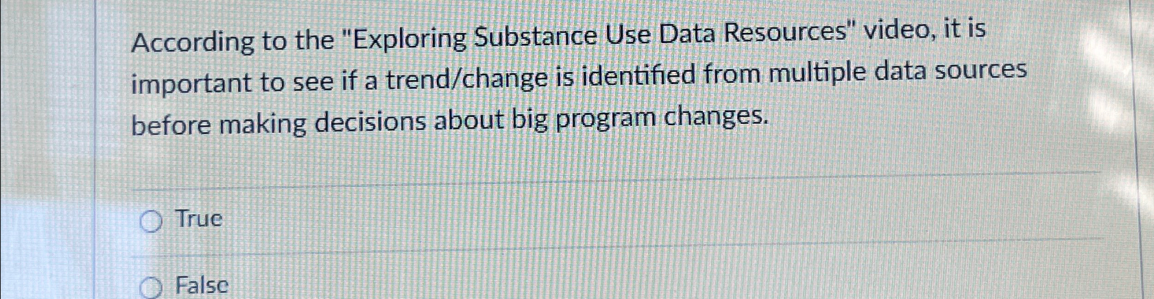  According to the "Exploring Substance Use Data Resources" video, it is