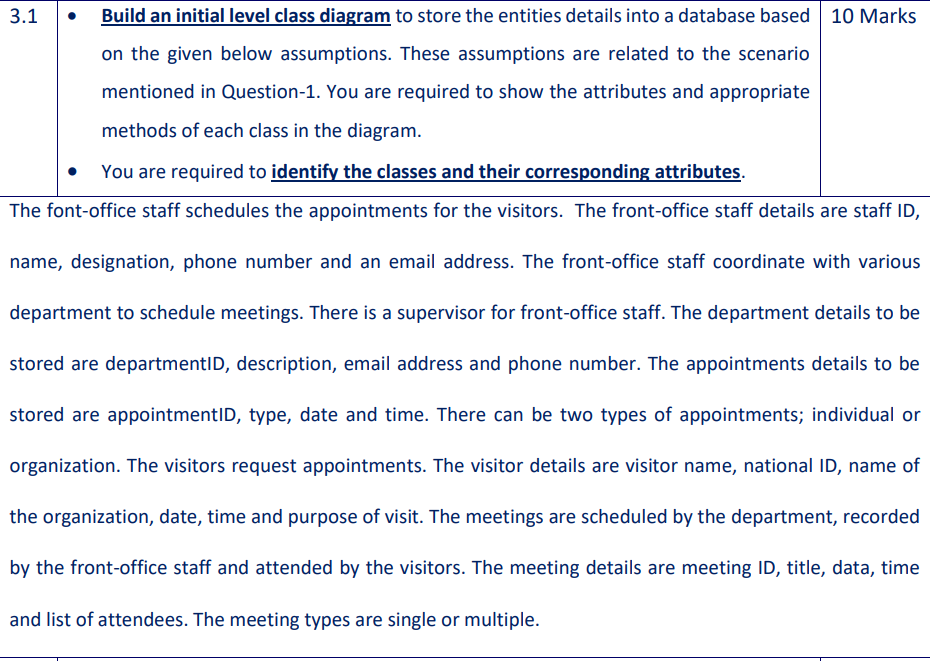 scenario below outlines the problem domain. This description is not complete, but