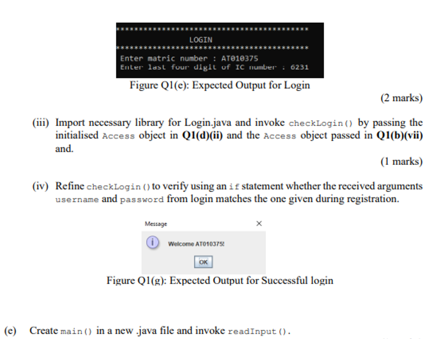 Record): void Figure Q1(a): Class Diagram (a) Class Profile characterised personal details