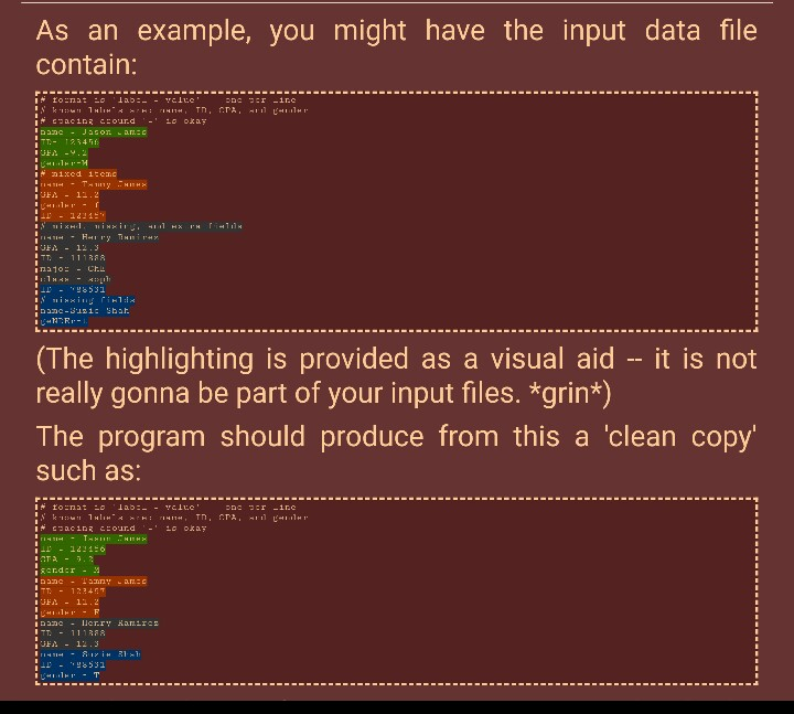 file to a second file. The first file will contain an arbitrary