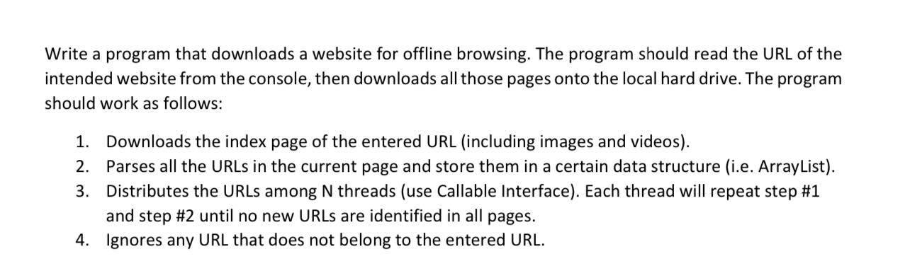  write in java language Write a program that downloads a website