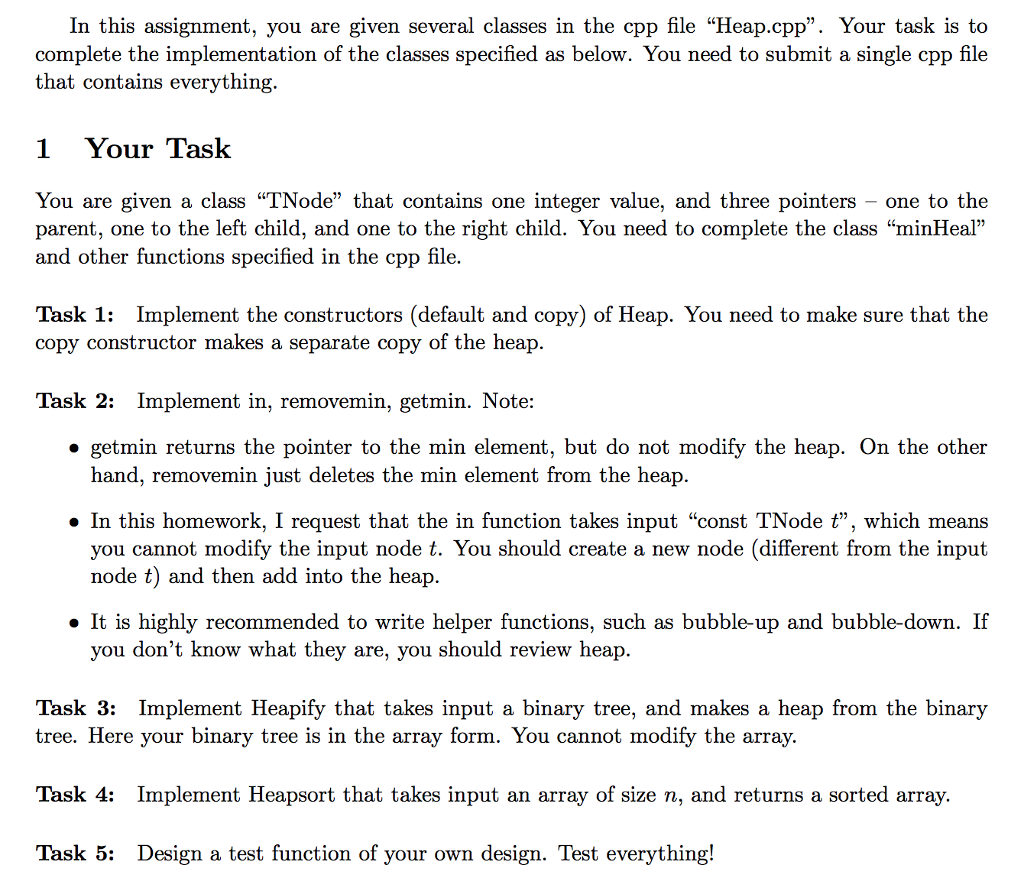 I need help completing this assignment #include using namespace std; class TNode