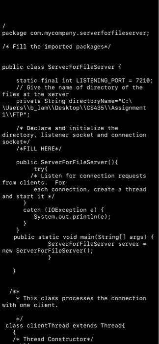 The server makes a collection of files available for transmission to clients.