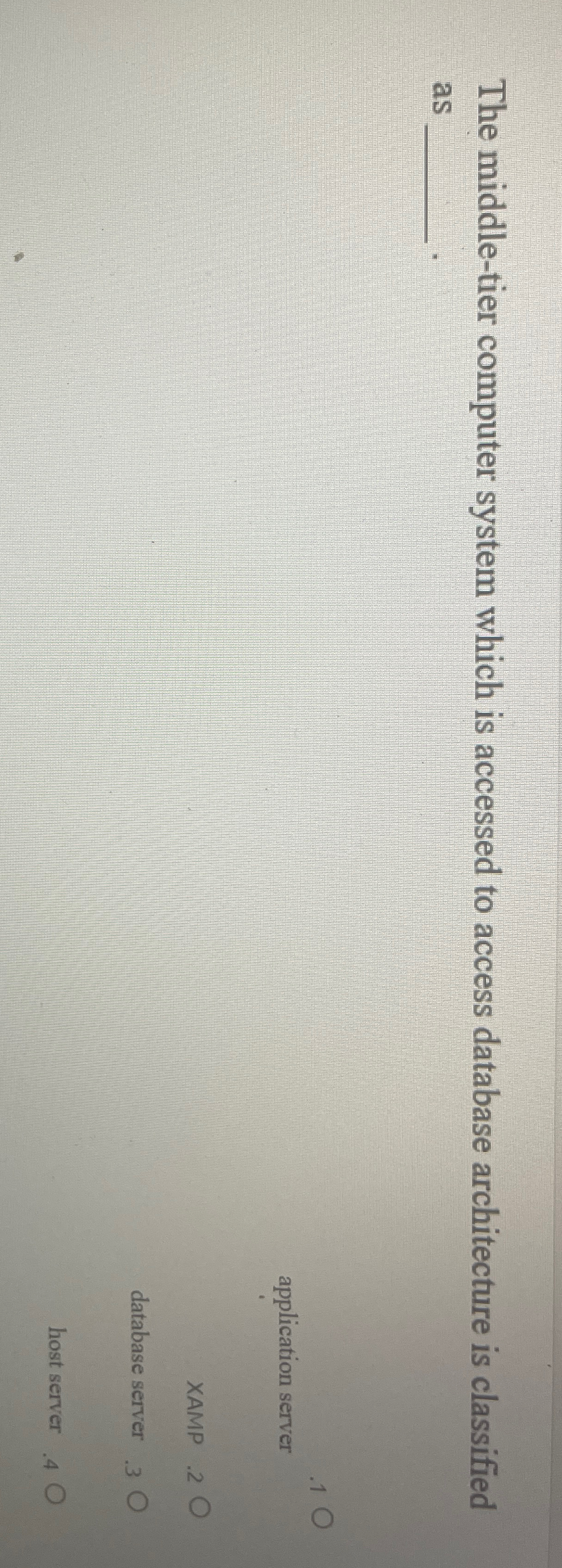 The middle-tier computer system which is accessed to access database architecture