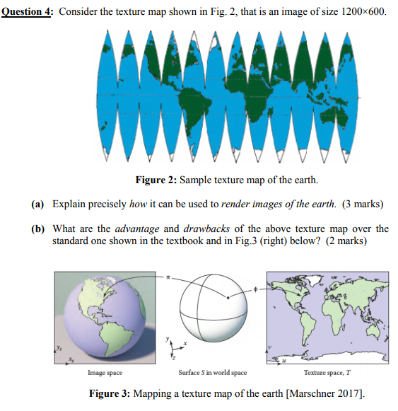  Question 4: Consider the texture map shown in Fig. 2, that