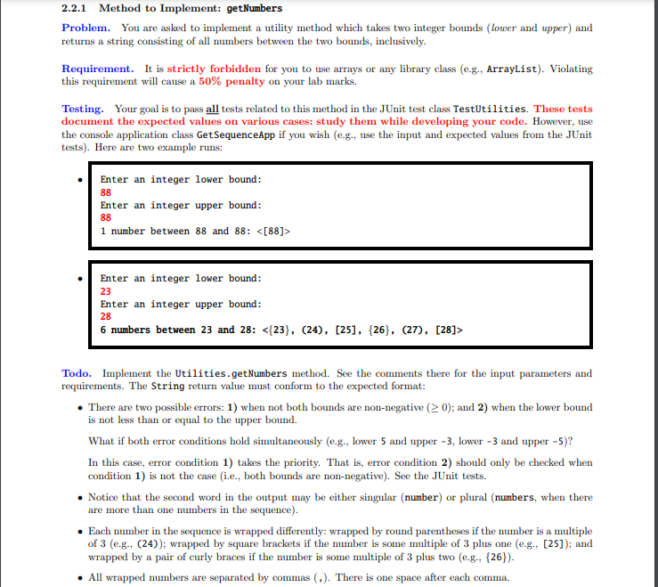 package model; public class Utilities { /* * Input parameters: *