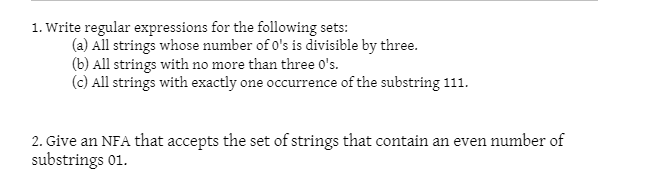  Just do question 1 1. Write regular expressions for the following