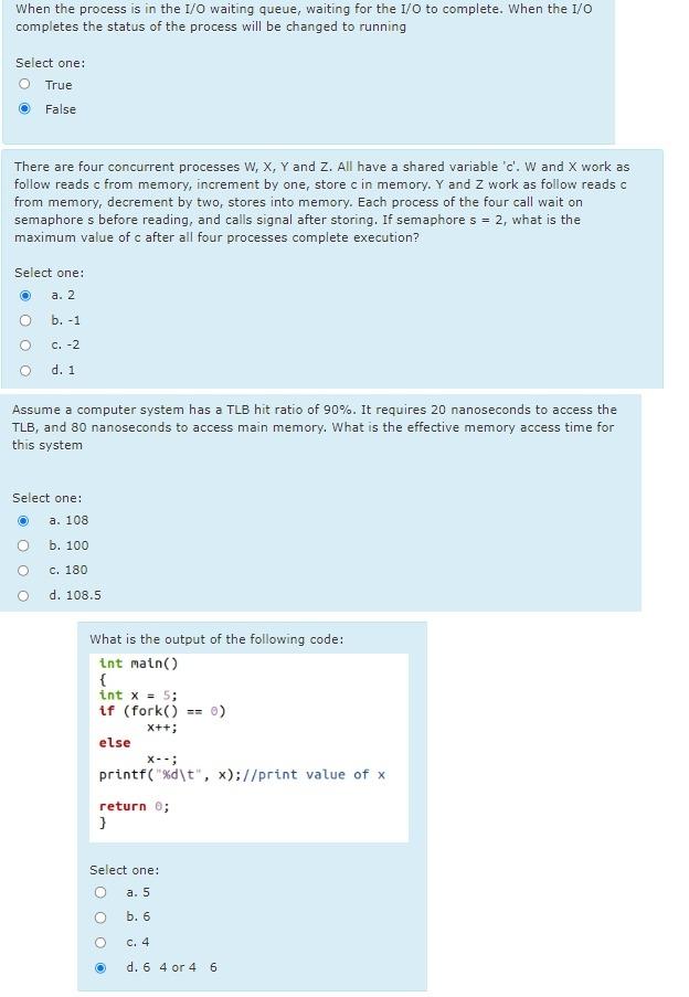  When the process is in the IO waiting queue, waiting for
