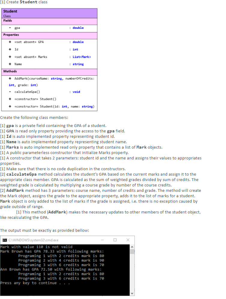 square brackets [] before the task you are required to do is